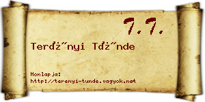 Terényi Tünde névjegykártya