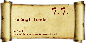 Terényi Tünde névjegykártya